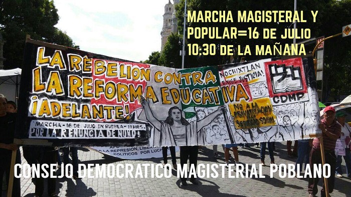 Marcharán docentes en la ciudad de Puebla este fin de semana