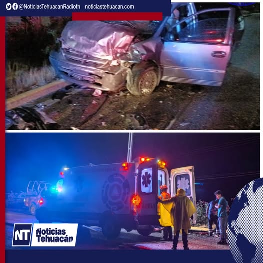 Paramédicos y cuerpos de emergencia atendieron a más de 10 personas lesionadas tras un choque frontal en la carretera Tehuacán–Teotitlán, a la altura de Coxcatlán.