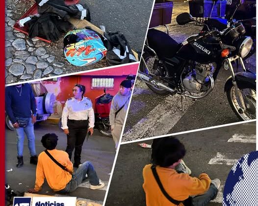 Repartidor resultó lesionado tras un accidente en la 2 Poniente y Vía Puebla, en Tehuacán; el conductor responsable se dio a la fuga.