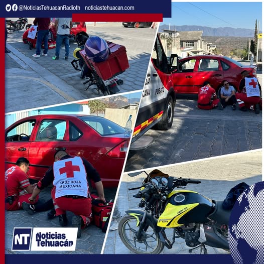 Motocicleta involucrada en accidente vial en la colonia Leyes de Reforma, Tehuacán.