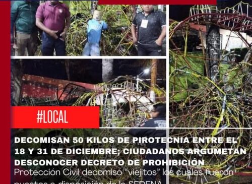 Protección Civil asegura pirotecnia durante operativos en Tehuacán.