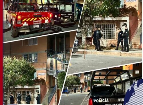 Elementos de Protección Civil y Policía Municipal acudieron a la colonia Jardines de Tehuacán tras un reporte ciudadano por olores fétidos, el cual fue descartado como riesgo mayor.